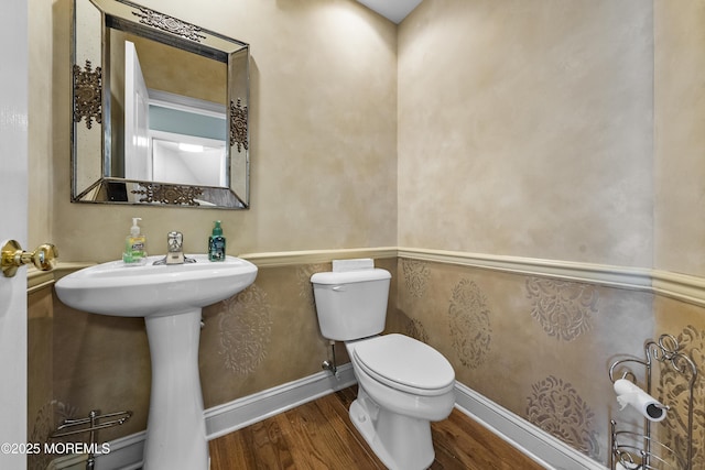 5 Breckenridge Ct, Freehold, NJ 07728 - half bathroom with toilet and wood finished floors