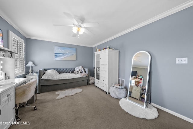 5 Breckenridge Ct, Freehold, NJ 07728 - bedroom featuring ornamental molding, light carpet, and ceiling fan