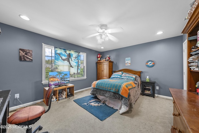 5 Breckenridge Ct, Freehold, NJ 07728 - bedroom featuring ceiling fan, light carpet, baseboards, and recessed lighting