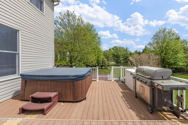 5 Breckenridge Ct, Freehold, NJ 07728 - deck with area for grilling and a hot tub