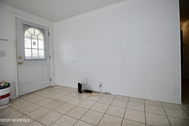 interior space featuring light tile patterned floors