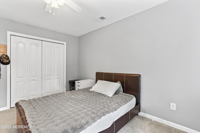628 Morningside Ave, Union Beach, NJ 07735 - carpeted bedroom with a closet, baseboards, and a ceiling fan