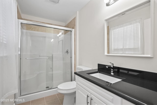 628 Morningside Ave, Union Beach, NJ 07735 - full bath featuring tile patterned floors, a shower stall, toilet, and vanity