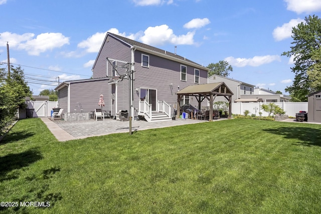 628 Morningside Ave, Union Beach, NJ 07735 - rear view of house featuring a gazebo, a patio, entry steps, and a gate