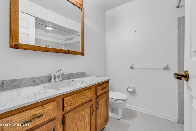 1905 Cherryvale Ct, Toms River, NJ 08755 - full bathroom with vanity, a shower, and tile patterned flooring