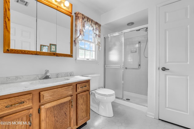 1905 Cherryvale Ct, Toms River, NJ 08755 - bathroom with vanity, a stall shower, and tile patterned floors