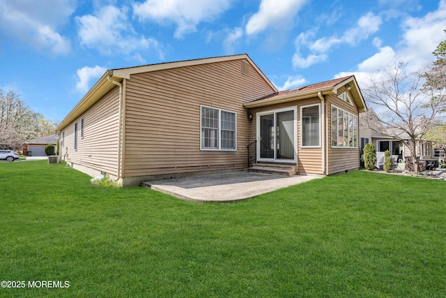 1905 Cherryvale Ct, Toms River, NJ 08755 - back of house with a patio, a yard, entry steps, and a sunroom