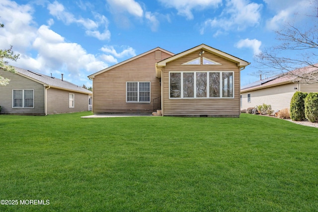 1905 Cherryvale Ct, Toms River, NJ 08755 - back of house featuring a lawn, a patio, and crawl space