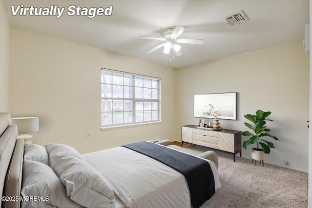 86E Dorchester Dr, Lakewood, NJ 08701 - carpeted bedroom featuring visible vents, baseboards, and a ceiling fan