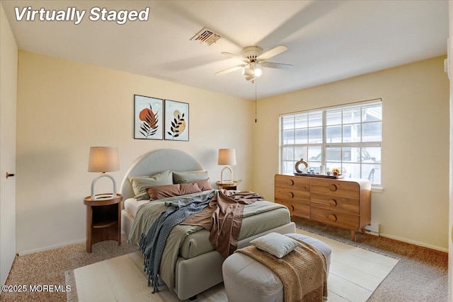 86E Dorchester Dr, Lakewood, NJ 08701 - carpeted bedroom with visible vents, ceiling fan, and baseboards