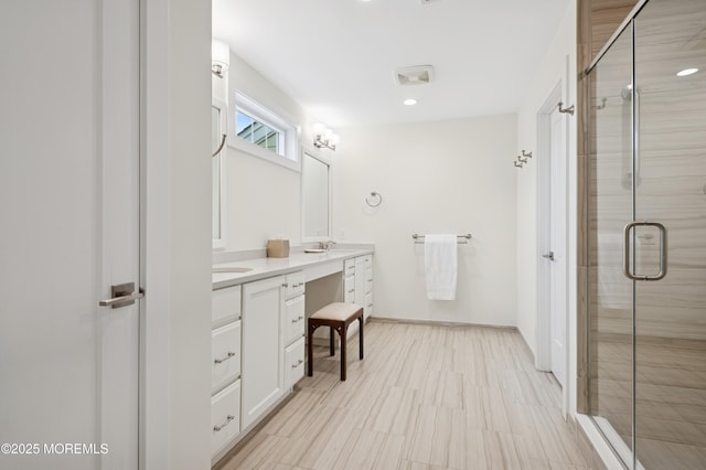 17 Spalding Dr, Holmdel, NJ 07733 - full bathroom with double vanity, a stall shower, and recessed lighting