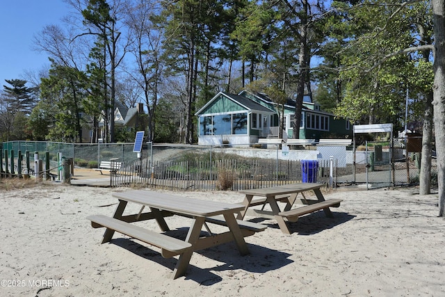 surrounding community featuring fence