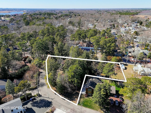 aerial view featuring a residential view