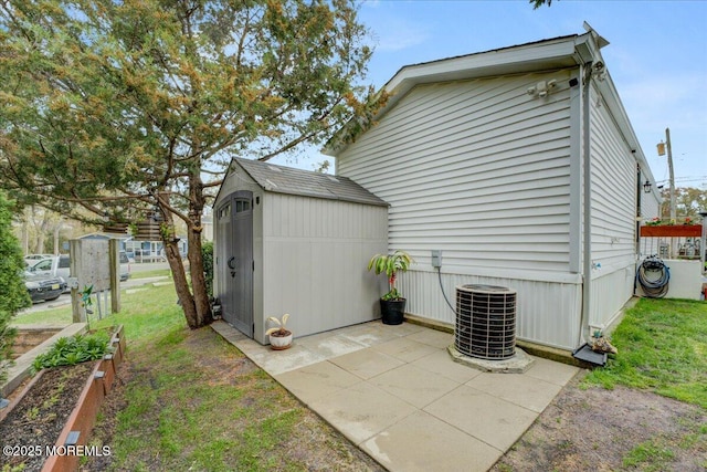 view of shed with central AC