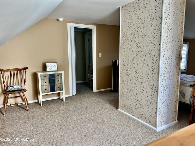 127 8th Ave, Seaside Park, NJ 08752 - bonus room featuring carpet, vaulted ceiling, and baseboards