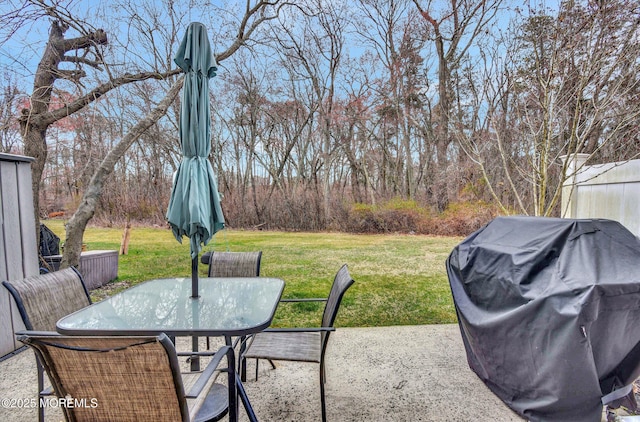 view of patio / terrace with outdoor dining space and area for grilling