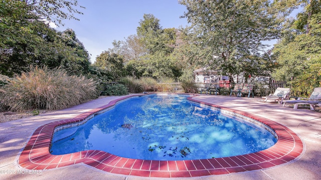 6056 Main St, Hamilton, NJ 08330 - view of pool with a fenced in pool, a patio, and fence