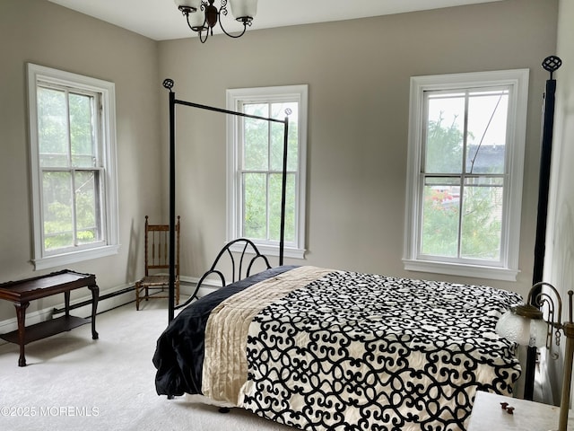 6056 Main St, Hamilton, NJ 08330 - carpeted bedroom with multiple windows and an inviting chandelier