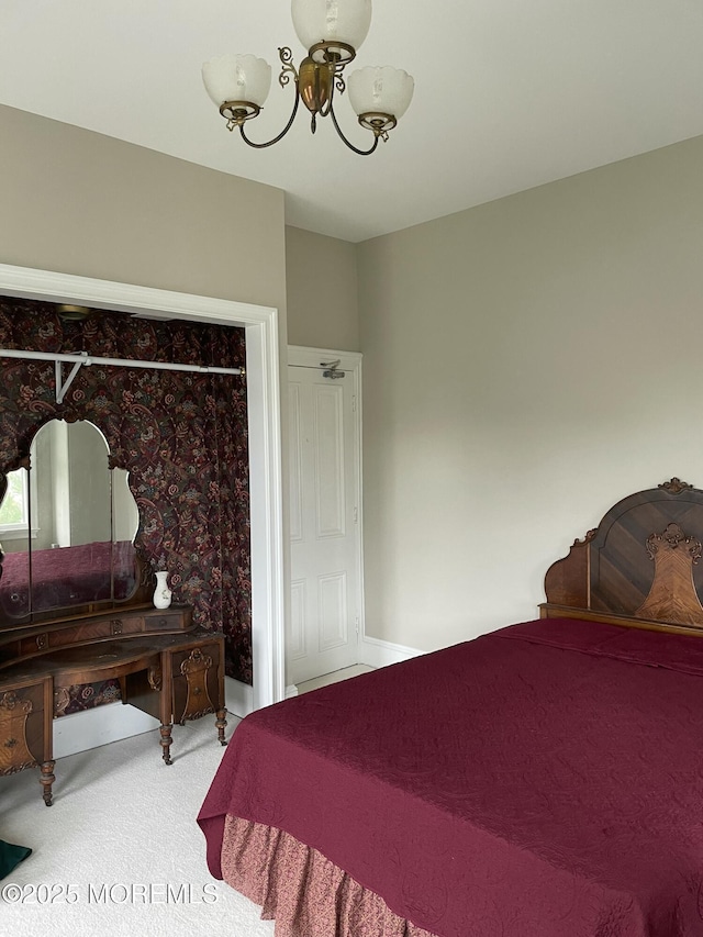 6056 Main St, Hamilton, NJ 08330 - carpeted bedroom featuring a notable chandelier