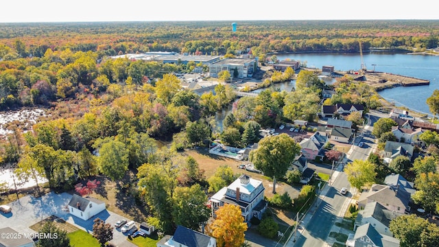 6056 Main St, Hamilton, NJ 08330 - birds eye view of property with a forest view and a water view