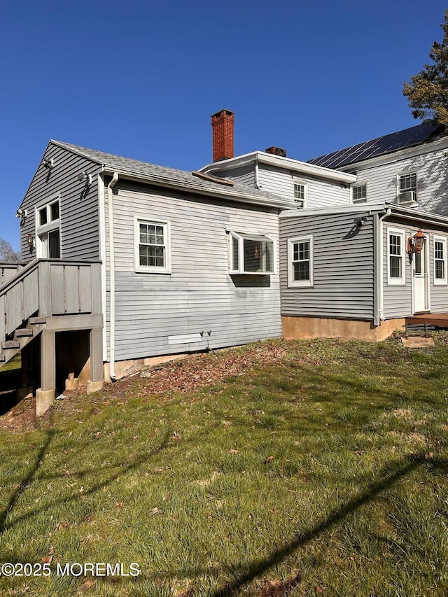 752 Amwell Rd, Hillsborough, NJ 08844 - back of house with a yard and a chimney