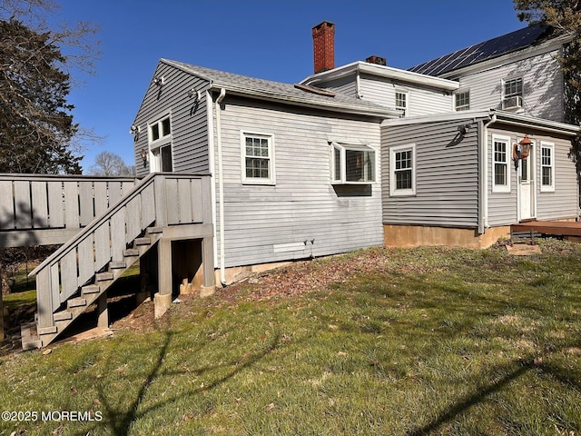 752 Amwell Rd, Hillsborough, NJ 08844 - rear view of house with a yard and a chimney