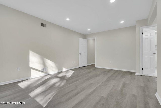 1396 Gleniffer Hill Rd, Toms River, NJ 08755 - spare room with recessed lighting, baseboards, visible vents, and light wood-type flooring