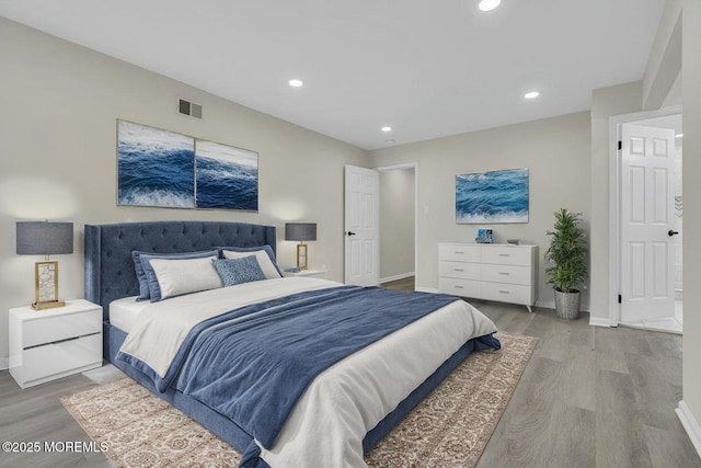 1396 Gleniffer Hill Rd, Toms River, NJ 08755 - bedroom with baseboards, wood finished floors, visible vents, and recessed lighting