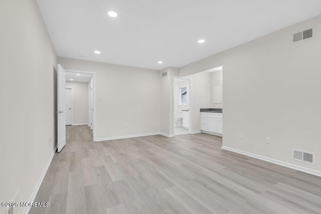 1396 Gleniffer Hill Rd, Toms River, NJ 08755 - unfurnished living room with recessed lighting, light wood-type flooring, and visible vents