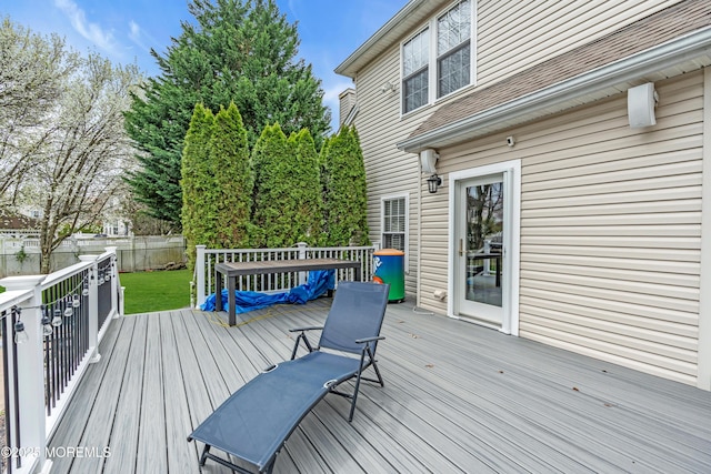 wooden terrace with fence