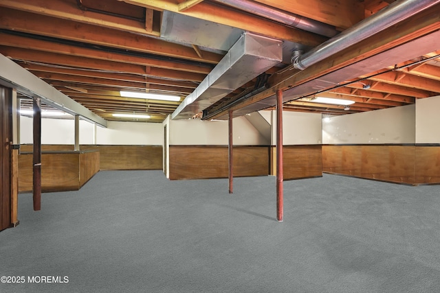 finished basement with carpet