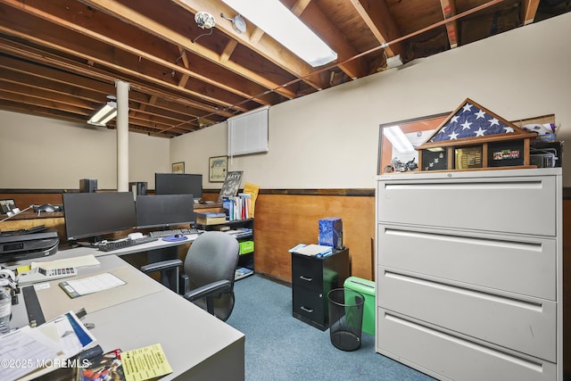 office area with carpet flooring