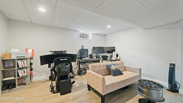 101 Erin Dr, Jackson, NJ 08527 - interior space with recessed lighting, a paneled ceiling, baseboards, and wood finished floors