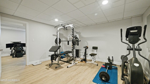 101 Erin Dr, Jackson, NJ 08527 - exercise area with baseboards and wood finished floors