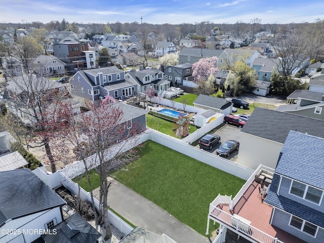 bird's eye view with a residential view