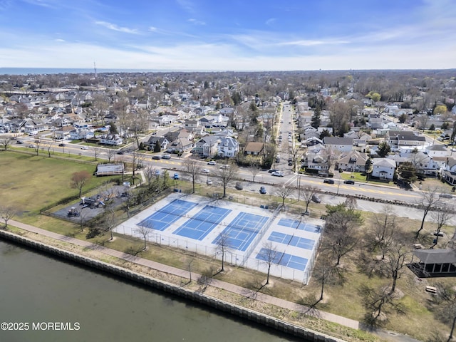 aerial view with a residential view