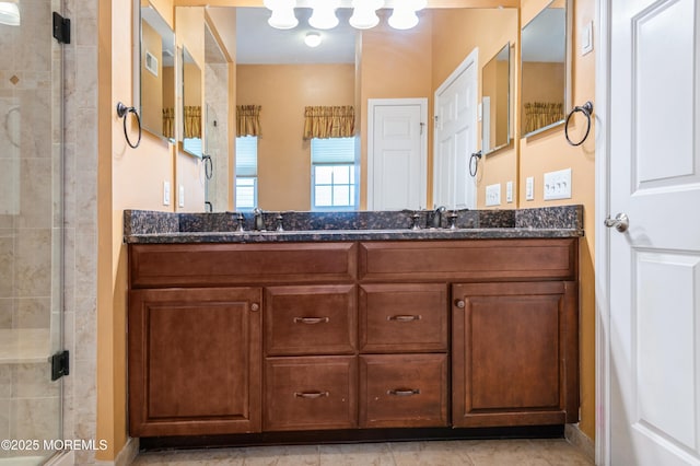 7 Riviera Dr, Monroe, NJ 08831 - full bathroom featuring a shower stall, double vanity, and a sink