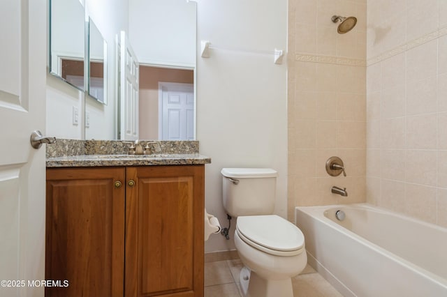 7 Riviera Dr, Monroe, NJ 08831 - bathroom with tile patterned floors, washtub / shower combination, vanity, and toilet
