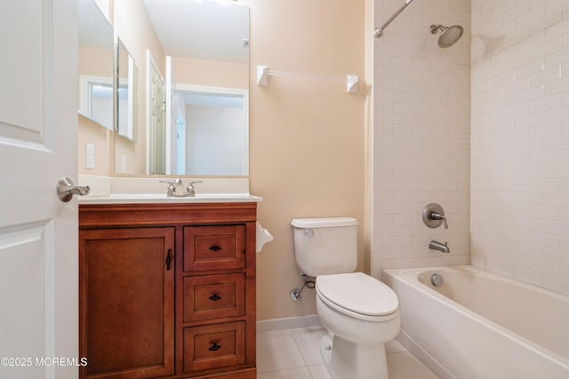 7 Riviera Dr, Monroe, NJ 08831 - bathroom featuring vanity, baseboards, tile patterned floors, shower / bath combination, and toilet