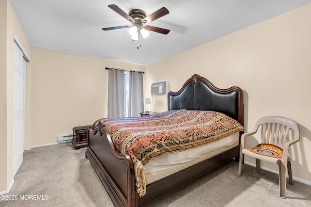 54 Amberly Dr Unit F, Manalapan, NJ 07726 - bedroom with baseboard heating, baseboards, and carpet floors