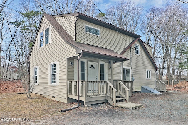 950 Bay Ave, Toms River, NJ 08753 - view of front of house featuring covered porch, crawl space, and roof with shingles