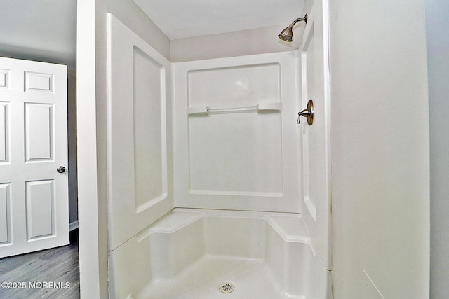 950 Bay Ave, Toms River, NJ 08753 - bathroom with wood finished floors and walk in shower