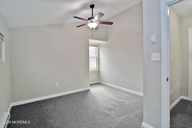 950 Bay Ave, Toms River, NJ 08753 - carpeted spare room with ceiling fan, vaulted ceiling, and baseboards