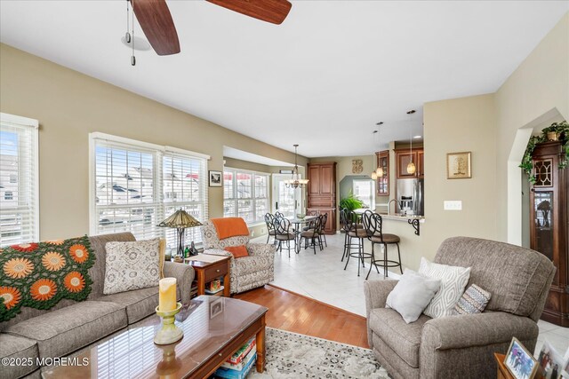 1306 Wickford Ln, Lanoka Harbor, NJ 08734 - living area with a wealth of natural light and ceiling fan