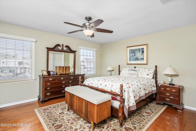 1306 Wickford Ln, Lanoka Harbor, NJ 08734 - bedroom with baseboards, a ceiling fan, and wood finished floors