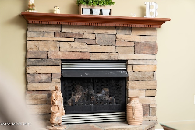 1306 Wickford Ln, Lanoka Harbor, NJ 08734 - room details featuring a stone fireplace