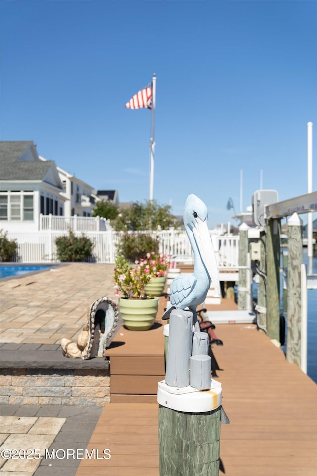 1306 Wickford Ln, Lanoka Harbor, NJ 08734 - view of dock with a patio and fence