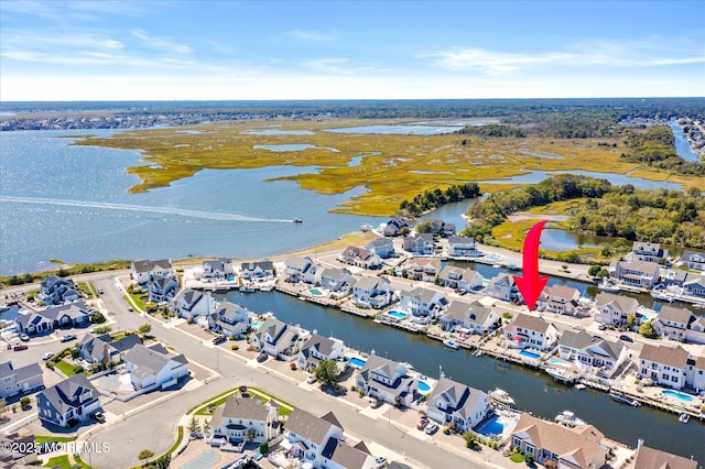 1306 Wickford Ln, Lanoka Harbor, NJ 08734 - drone / aerial view featuring a residential view and a water view