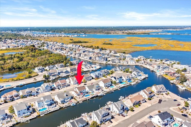 1306 Wickford Ln, Lanoka Harbor, NJ 08734 - bird's eye view with a residential view and a water view