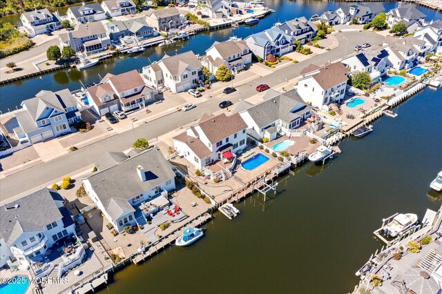 1306 Wickford Ln, Lanoka Harbor, NJ 08734 - bird's eye view with a water view and a residential view